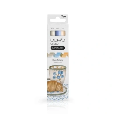 Afbeelding van Copic Ciao LAYER &amp; MIX &quot;Cozy Palette&quot;, markerset met 3 verschillende kleuren, layout markers elk een medium brede punt en penseelpunt