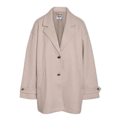 Afbeelding van Noisy May Nmalicia Oversize Mantel, Dames, Maat: Medium, Silver lining melange