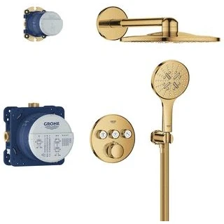 Afbeelding van Grohe grohtherm smartcontrol 3x comfortset 310 rond cool sunrise 34863gl0