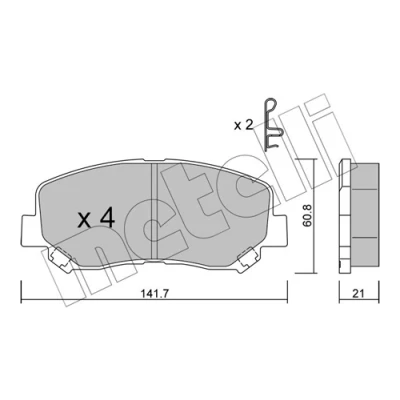 Afbeelding van METELLI 22 0969 1 Remblokkenset Met akoestische slijtagewaarschuwing JEEP: Cherokee V (KL) 2.4 4x4, 3.2 V6 2.4, V6, 4x4 2013