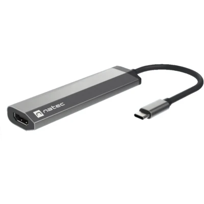Afbeelding van NATEC Fowler Slim Bedraad USB 3.2 Gen 1 (3.1 1) Type C Zwart, Chroom