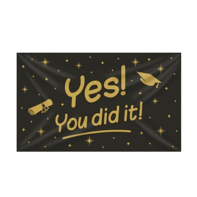 Afbeelding van Gevel vlag geslaagd Yes You did it! 90x150cm per stuk