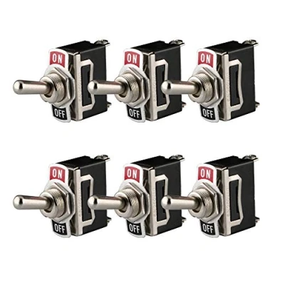 Afbeelding van Gebildet 6pcs Tuimelschakelaar 12V 24V 48V 110V/10A, 220V 230V/6A, 2 pins SPST AAN/UIT Schakelaar,Gebruikt voor Auto Vrachtwagenboot(Zwart)