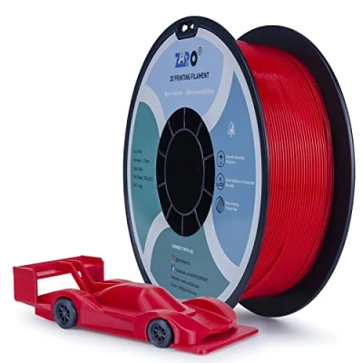 Afbeelding van ZIRO PLA 1.75MM Filament 3D Printer PRO Basic Color Series 1KG(2.2lbs), Afmeting Nauwkeurigheid +/ 0.03mm, Rood