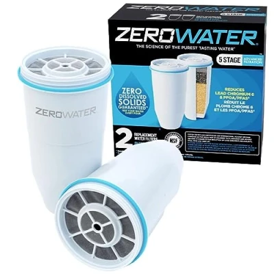 Afbeelding van Zerowater Waterfilter Vervanging, NSF gecertificeerd om Lood, Andere Zware Metalen en PFOA/PFOS te Verminderen, Verpakking van 1, Wit (2 PACK)