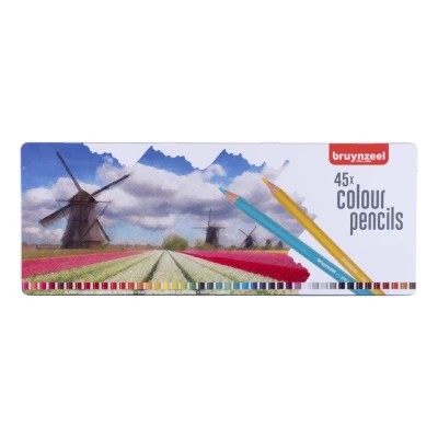 Afbeelding van Kleurpotloden Bruynzeel Holland blik à 45 stuks assorti