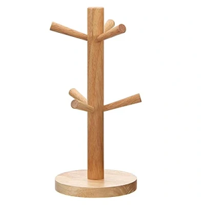 Afbeelding van JUHONNZ bekerhouder, houten pretzelstandaard, boombekerhouder, pretzelhouder, mokkenboom voor aanrecht, tablet, koffiekopjesrek