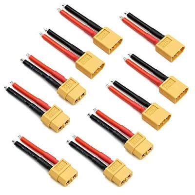 Afbeelding van elechawk 5 Pairs XT60 Plug Connector Vrouwelijke en Mannelijke met 14AWG Silicon Draad voor RC Lipo Batterij Kabel Drone Auto Boot