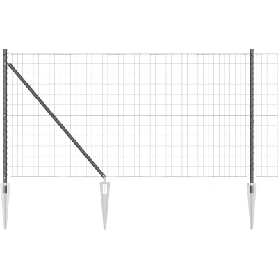 Afbeelding van vidaXL Euro Hek met 7 Spike Palen 1x10 m Gegalvaniseerd Staal Grijs