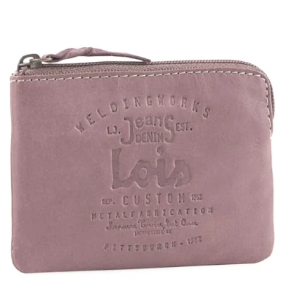 Afbeelding van Lois Porte Monnaie homme Cuir Souple Petit Format Bourse Multi Rangements Anti RFID. Carte Cuir. 11002, Roze