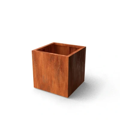 Afbeelding van Geroba vierkante plantenbak Quadra B5 700x700x700mm Cortenstaal