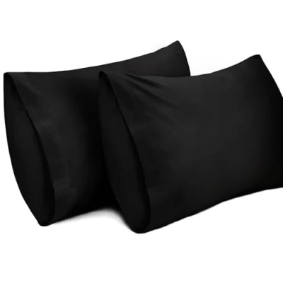 Afbeelding van Lirex 2 Pack Kussenslopen, 100% Katoen Ademende Kussensloop Pillow Cover, 50 x 70 cm, Zwart