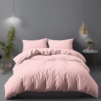 Afbeelding van LivinEase Geborstelde Microvezel 240x220cm Dekbedovertreksets 100 GSM Roze Dekbedovertrek Met 2 Kussensloop (65 x 65 cm) Hotelkwaliteit Hypoallergeen, Onderhoudsvriendelijk en Comfortabel