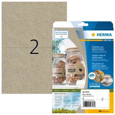 Afbeelding van Etiket HERMA 10757 210x148mm silphie bruin 40stuks