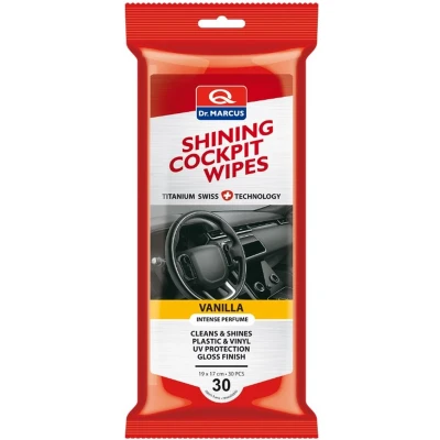 Afbeelding van Dr. Marcus Titanium Line Shining Cockpit Wipes 30 stuks dashboard reinigingsdoekjes Vanille