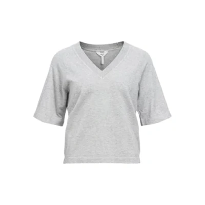 Afbeelding van Object T shirt Objthess 2/4 Lo V neck Knit Top Noo 23045806 Light Grey Melange Dames Maat L