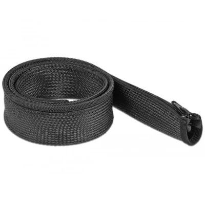 Afbeelding van Delock gevlochten kous met rits 1 m x 50 mm zwart