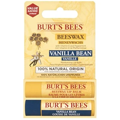 Afbeelding van Burt&#039;s Bees Lippenbalsems, uitstekende prijs kwaliteitverhouding met het dubbelpak bestaande uit twee van de favorieten, 100% natuurlijk, 4,25 g (2 stuks)
