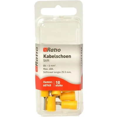 Afbeelding van Kabelschoen pen 13mm 4 6mm² 10st in blister