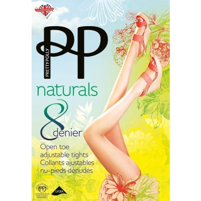 Afbeelding van Pretty Polly Panty Zomer Katoen Kruisje Open Teen Shea Butter High Leg Broekje Naturals 8 Den. M/L Barely There