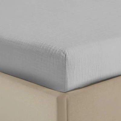 Afbeelding van Hoeslaken Mousseline Grey Y not Bestel gemakkelijk online 140x200+30cm