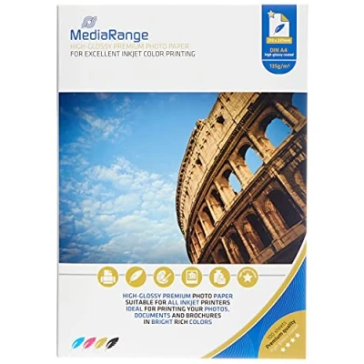 Afbeelding van MEDIARANGE A4 fotopapier hoogglanzend 135g/m² 100 vel