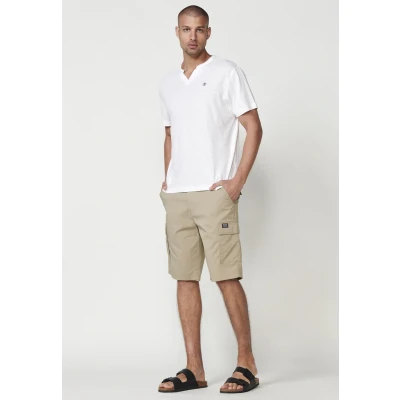 Afbeelding van Koroshi Shortsleeved Tshirt basic, Heren, Maat: Medium, Crudo off white