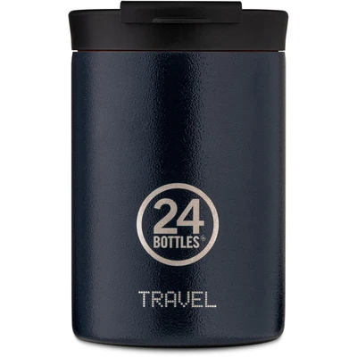 Afbeelding van 24Bottles Travel Tumbler van roestvrij staal in de kleur Deep Blue met 350ml, afmetingen: 8cm x 12,5cm, 416