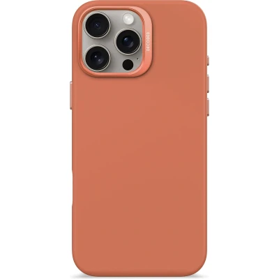 Afbeelding van DECODED Siliconen Hoesje voor iPhone 16 Pro Max Premium Soft Touch Materiaal Antibacteriële Coating Geschikt MagSafe Sand Stone Roze