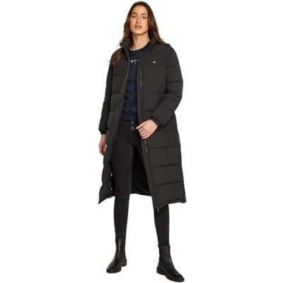 Afbeelding van Tommy Jeans MAXI Essential Puffer Winterjas, Dames, Maat: Small, Black