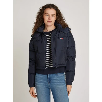 Afbeelding van Tommy Jeans Alaska Puffer Gewatteerde jas, Dames, Maat: Large, Dark night navy