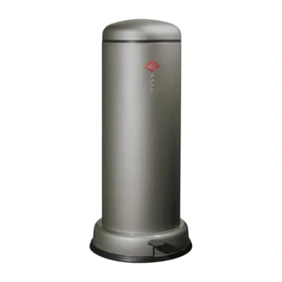 Afbeelding van Wesco Big Baseboy Afvalbak in de kleur grafiet, gepoedercoat plaatstaal, 30 liter volume, ingebouwde demper, metalen voetpedaal met rubberen loopvlak