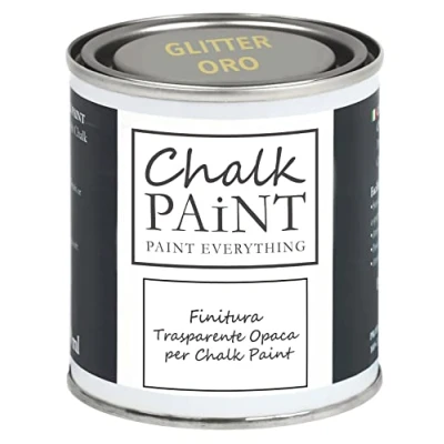 Afbeelding van Transparante finish glitter goud, 250 ml: laat je werk stralen, extra resistent, speciaal voor krijtverf en poreuze oppervlakken in het algemeen
