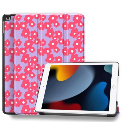 Afbeelding van imoshion Tablet Hoes Geschikt voor iPad 9e generatie (2021) 10.2 inch / 8e (2020) 7e (2019) Design Trifold Bookcase Dusty Rose