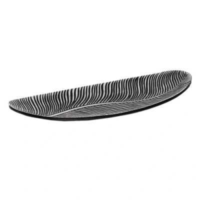 Afbeelding van Dienblad Wit Zwart Polyresin 49 x 19,5 6 cm