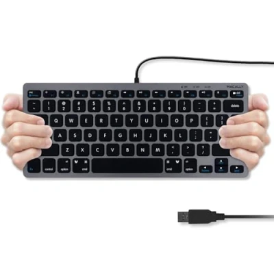 Afbeelding van Macally SLIMKEYCSG Compact bedraad USB A toetsenbord Spacegray US (QWERTY) layout