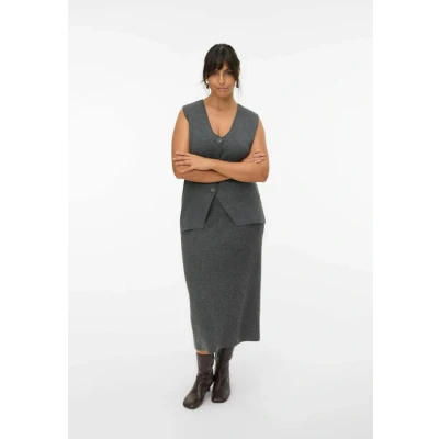 Afbeelding van VERO MODA CURVE Rok Brisa Knitted Grijs 4648