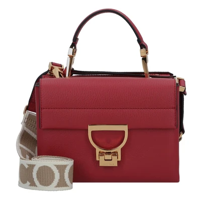 Afbeelding van COCCINELLE Leren Schoudertas Handtas Arlettis Signature Handbag Grained Leather Sangria (rood)paars