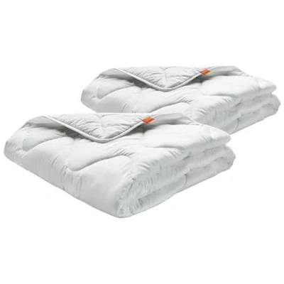 Afbeelding van sleepling set van 2 Basic 100 all season dekbed 155 x 220 cm medium transition Made in EU Ökotex wasbaar op 60 graden warmteklasse garantie 100% fijne microvezel wit