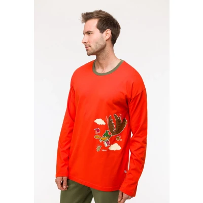 Afbeelding van Woody Jongens Heren Pyjama rood maat 152/12J