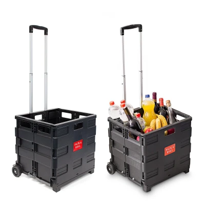 Afbeelding van Relaxdays 2x boodschappentrolley krat op wielen tot 35 kg opvouwbaar trolley