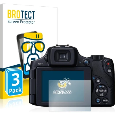 Afbeelding van BROTECT Screenprotector voor Canon PowerShot SX60 HS Folie Beschermfolie Beschermglas transparant (3 Stuks)