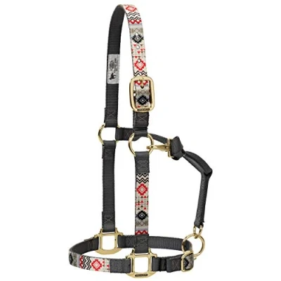 Afbeelding van Weaver Leather Nylon Crimson Aztec Verstelbare kin en keel Snap Halter, Gemiddeld
