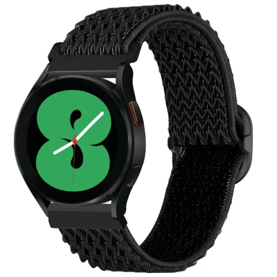 Afbeelding van Elastisch nylon bandje Universeel 20 mm aansluiting Zwart iMoshion Textiel