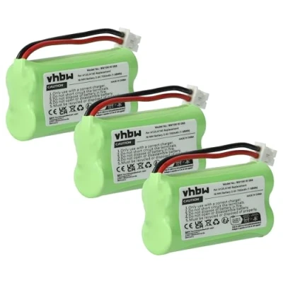 Afbeelding van vhbw 3 x NiMH batterij 700 mAh (2,4 V) compatibel met draadloze vaste telefoon Siemens Gigaset AL14H, AS14, AS140 vervanging voor V30145 K1310 X359, X383.