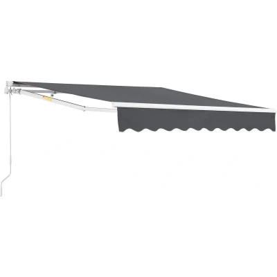 Afbeelding van Zonnescherm luifel handbediend met knikarm 350x250 cm donkergrijs