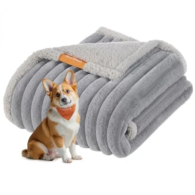 Afbeelding van Feandrea Hondendeken, Waterdichte Deken, L, 127 x 102 cm, voor Kleine en Middelgrote Honden, Omkeerbaar, Wasbaar Hondensofa, Duifgrijs Lichtgrijs PPB035G01