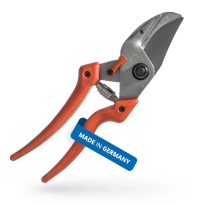 Afbeelding van Original LÖWE 8 professionele aambeeld snoeischaar 8.107 met bypass geometrie scherpe handzame schaar stalen lemmet anti aanbaklaag en ergonomisch gevormde handgrepen voor snijwerkzaamheden in