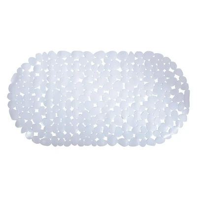 Afbeelding van MSV Douche/bad anti slip mat badkamer pvc wit 39 x 99 cm Badmatjes