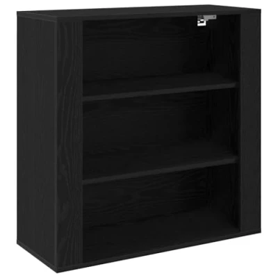 Afbeelding van vidaXL Wandkast Zwarte Eiken Bewerkt hout 3 plank Acacia Displaykast